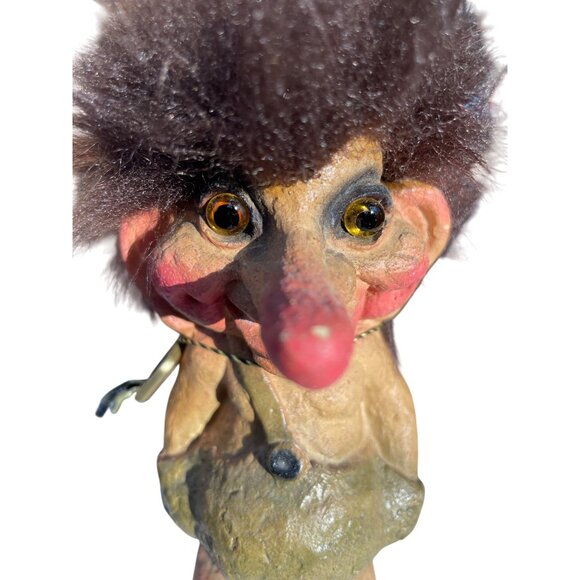 Vintage Nyform Troll Figurine Made In Norway With Faux Fur Hair Original Tag - Picture 15 of 16
